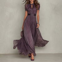 Lotte | Elegantes Chiffon-Maxikleid mit feiner Spitze