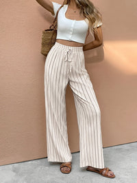 Lina | Gestreifte High-Waist-Hose mit weitem Bein
