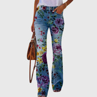 Lieke | Elegante broek met wijde pijpen en bloemenprint