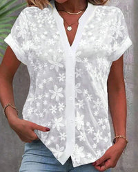 Fenne | Elegante geblümte Spitzenbluse