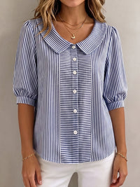 Adelheid | Elegante gestreepte blouse met tijdloze pasvorm