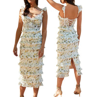 Vestido de Capas Florales de Verano Valkyrie Couture