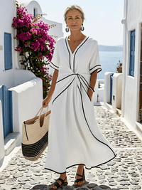 Maide| Lässiges Midikleid mit geraffter Taille