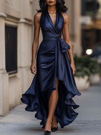 Seraphina | Luxuriöses Satin-Maxikleid mit Schlitz