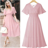 Sommerliche Pracht V-Ausschnitt Chiffon Kleid