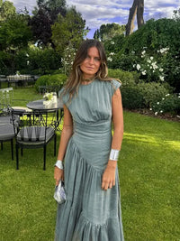 Luxury Ladies Stylish Solid Maxi Dress