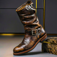 Victor | Rugged vintage leather ankle boots with a weathered look