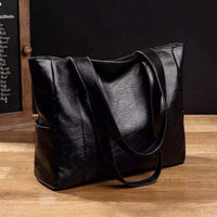Fenna | Vintage leren shopper tote-tas met grote capaciteit