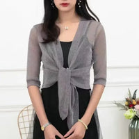 Sommerliche transparente Glitzer-Cardigan von Eleganza Fashion