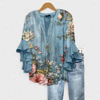 Yori | Bequeme & elegante Damenbluse mit Blumenmuster