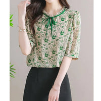 Camicia in chiffon stampata da regina dell'estate per donna