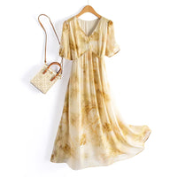 Vestido de Verano de Seda Moulin à Soie en Amarillo Veraniego