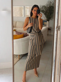 ModaStyle Elegantes Gestreiftes Rock-Set