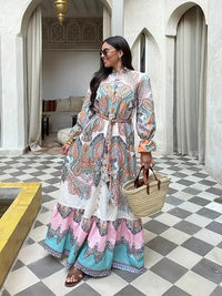 Belle Étoile Elegant Patchwork Maxi Jurk