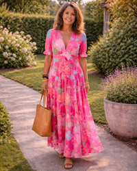 Isabella | Elegantes und luftiges Maxikleid mit Blumenmuster
