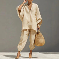 Hieke | Elegant two-piece set with batwing sleeves