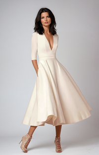 Celestiva | Retro geïnspireerde elegante midi jurk