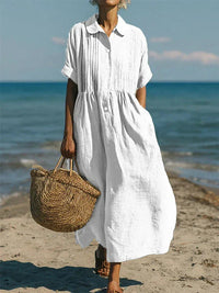 Saar | Comfortable cotton shirt dress with a tailored silhouette