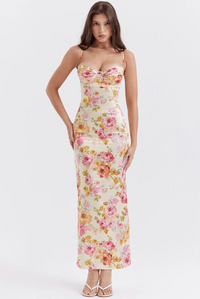 Lotte | Romantic wedding guest dress with floral pattern