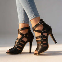 Olivia | Elegant gladiator stiletto heel sandals with multiple straps