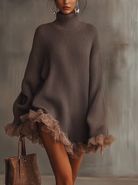 Lotte | Elegante Gebreide Trui-jurk met Ruches