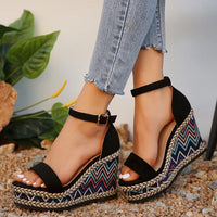 Sommer 2024 Knöchelriemen Keilabsatz Sandalen für Damen