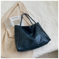 Lotte | Retro PU Leather Tote Bag with Spacious Storage Capacity