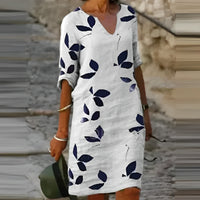Noa | Elegante Vintage Zomerjurk met V-Hals