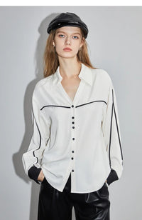 Luminous Luxe White Long Sleeve Blouse