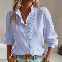 Marjorelle Elegant Office Blouse with Ruffles