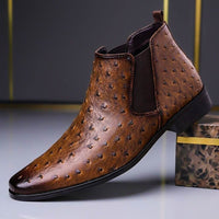 Adrian | Luxury ankle boots with striking exotic leather texture