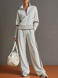 Franziska | Elegant and comfortable two-piece women's set with wide-leg pants