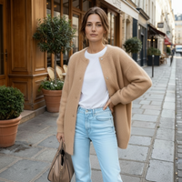 Flora | Cárdigan oversized cómodo para mujer con cierre de botones