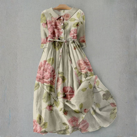 Livia | Vintage Elegante Zomerjurk met Bloemenprint