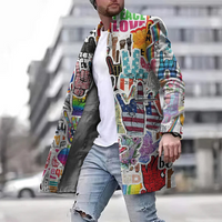 Darian | Cappotto lungo da uomo con stampa grafica