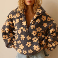 Nova | Oversized Teddy Fleece Trui Met Bloemenprint