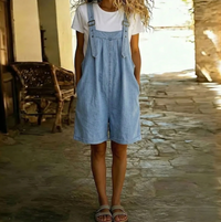 Mila | Vintage denim mouwloze jumpsuit