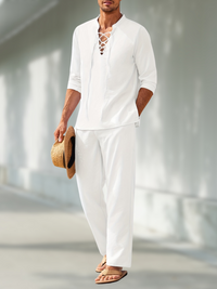 Dylan | Lightweight and casual V-neck summer set