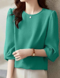 Autumn Spring Women's Blouses - Stylish Tops with 3/4 Sleeves      3.5