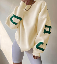 Lydia | Oversized Fleece Sweatshirt Met Varsity Mouwen