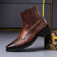 Victor | Italienische Lederstiefel mit poliertem Vintage-Finish