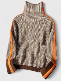 Sophie | Moderner gestreifter Damenpullover mit hohem Kragen