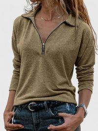 Margaret | Lässiges Sweatshirt mit Reißverschluss und bequemen langen Ärmeln
