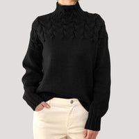 Julie | Bequemer kabelgestrickter Rollkragenpullover