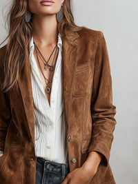 Tabita | Eleganter taillierter Damenblazer aus Kunstwildleder