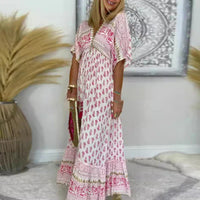 Amara | Elegante En Vloeiende Maxi Jurk Met Print