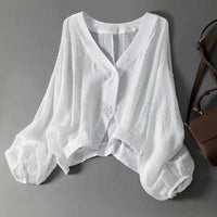 Kristin | Blusa ligera para mujer con escote en V y mangas murciélago