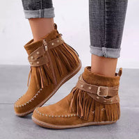 Isra | Botines cómodos y elegantes con flecos