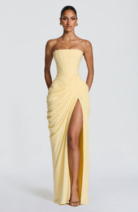 Simone | Elegante vestido maxi sin tirantes para noches con estilo