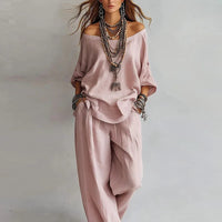 Amelia | Elegante Off-Shoulder Tweedelige Set Dames